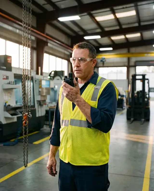 Manufacturing team using Elite2Way radios