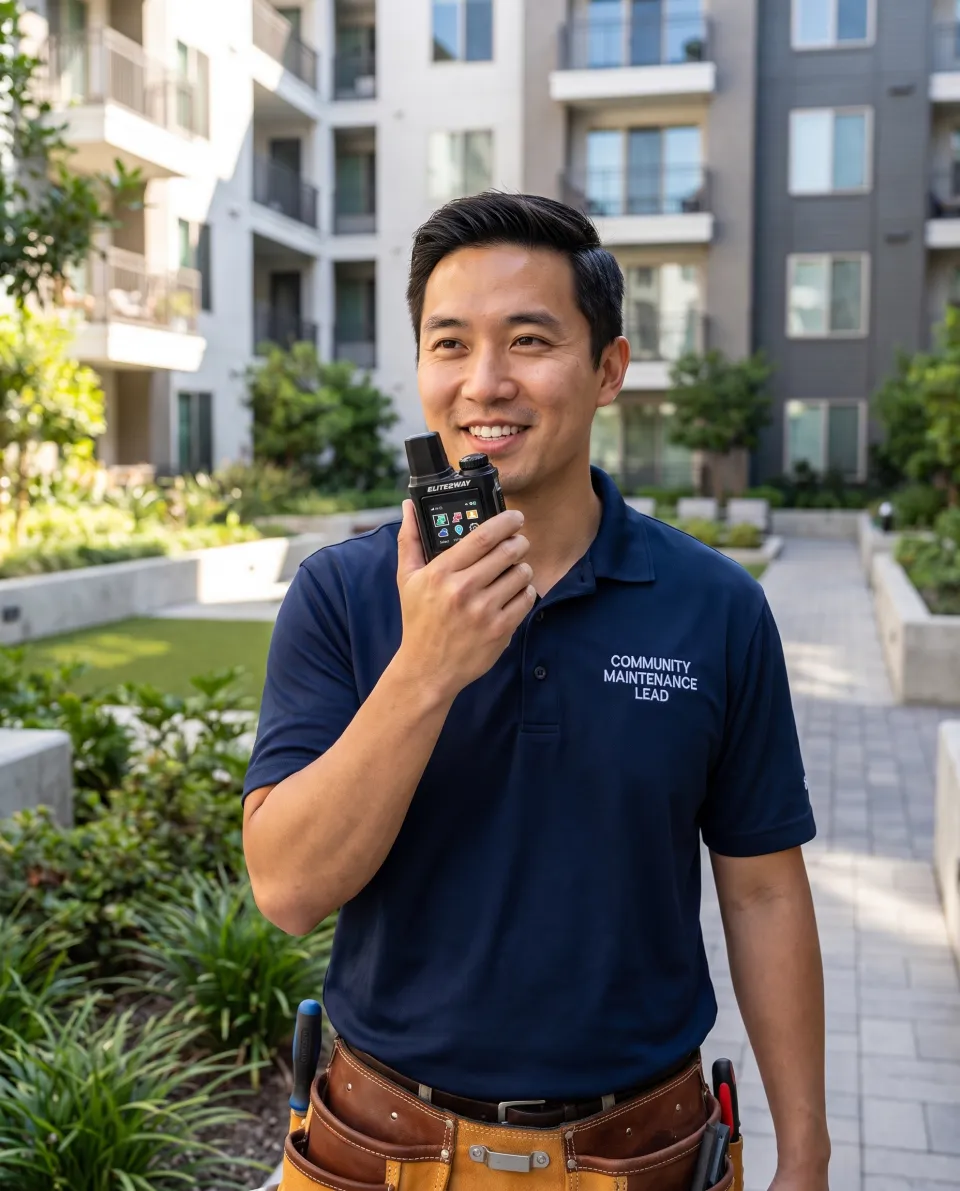 Property management team using Elite2Way radios